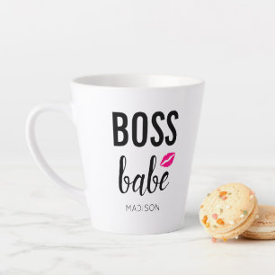 Boss Babe Personalisieren   Rosa Kuss   Rosa Lippe Milchtasse
