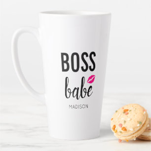 Boss Babe Personalisieren Rosa Kuss Rosa Lippe Milchtasse