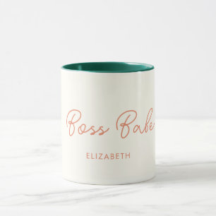 Boss Babe Retro Kundenname Kaffeezubereitung Tasse