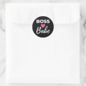 Boss Babe Runder Aufkleber (Tasche)