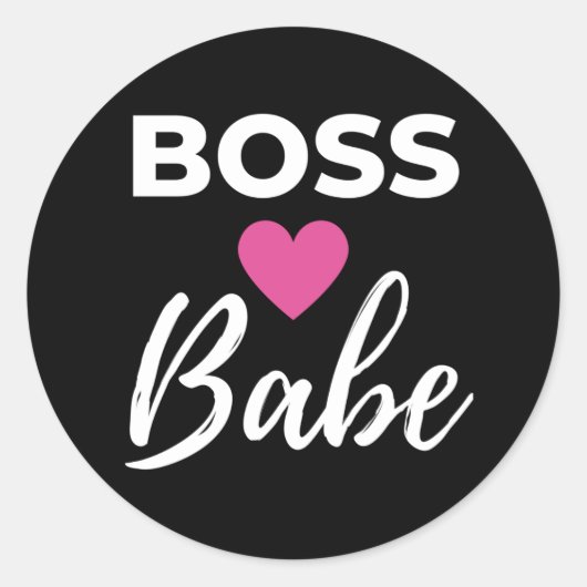 Boss Babe Runder Aufkleber (Vorderseite)