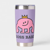 Boss Babe Thermal Tumbler - Rosa Kronenenergie Thermobecher (Vorderseite)