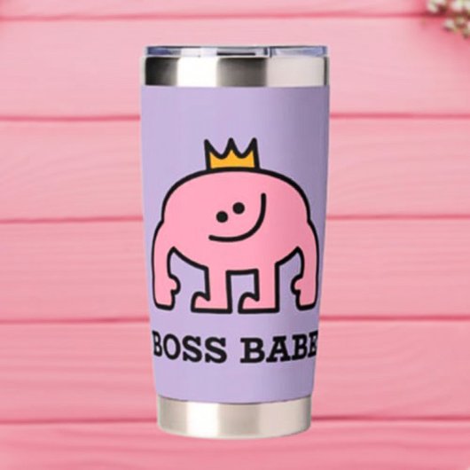Boss Babe Thermal Tumbler - Rosa Kronenenergie Thermobecher