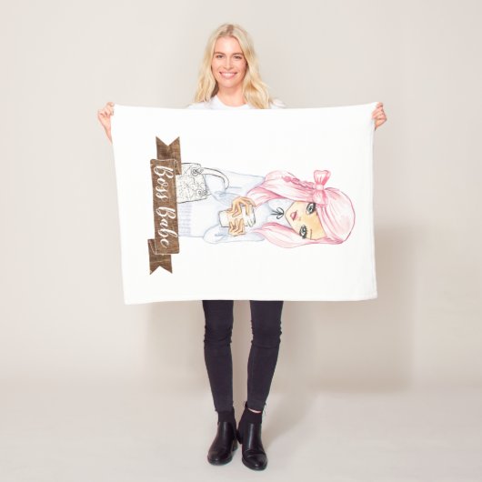 Boss Babe wirft Fleecedecke für gemütliche Zuhause (Beispiel)