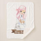 Boss Babe wirft Sherpa-Decke für gemütliche Zuhaus Sherpadecke (Vorderseite)