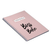 Boss Babe Zitat Black Pink Simple Typografie Notizblock (Rechte Seite)