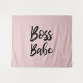 Boss Babe Zitat Black Pink Simple Typografie Wandteppich (Vorderseite (Horizontal))