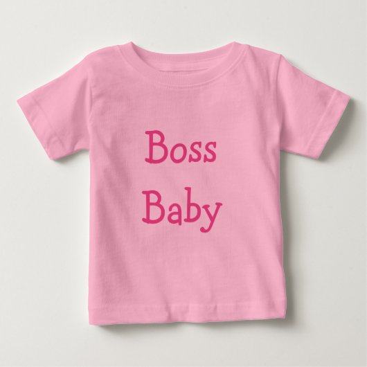 Boss Baby (rosa Buchstaben)* Baby T-shirt (Vorderseite)