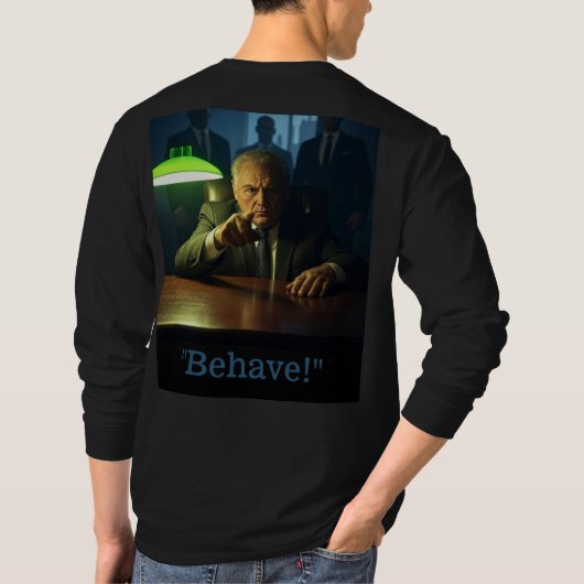 Boss benehmen sich Männer schwarzer, langärmeliger T-Shirt (Rückseite)