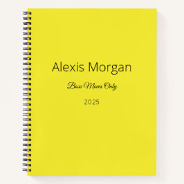 Boss bewegt den Tagesplaner Notizblock