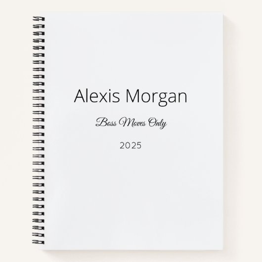 Boss bewegt den Tagesplaner Notizblock (Vorderseite)