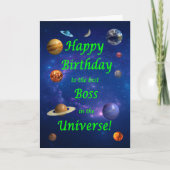 Boss Birthday Best in the Universe Karte (Vorderseite)