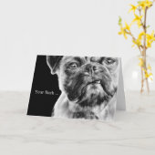 Boss Birthday Funny Grumpy Mops Dog Karte (Gelbe Blume)