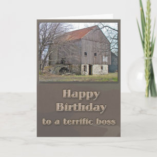 Boss Birthday Old Pennsylvania Bank Barn Karte