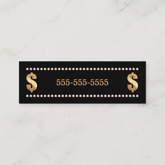 Boss Bling VIP Mini Visitenkarte (Rückseite)