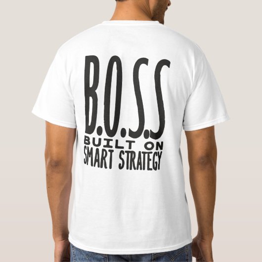 Boss Built On Smart Strategy Typography Design T-Shirt (Rückseite)