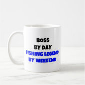"Boss by Day Fishing Legend by Weekend" Kaffeetasse (Links)
