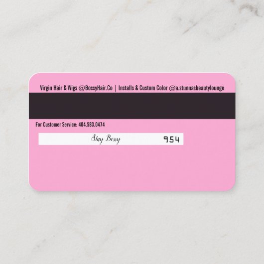 Boss Card Visitenkarte (Rückseite)