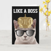 BOSS CAT-GEBURTSTAGSKARTEN KARTE (Gelbe Blume)