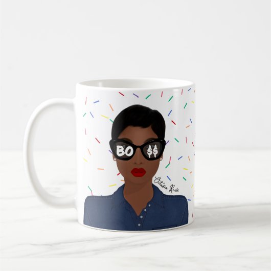 Boss Celebration Name Afriamerikanisch Kaffeetasse (Links)