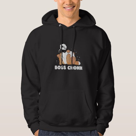 Boss Chonk Lazy Sleeping Cat Meme Hoodie (Vorderseite)