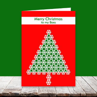 Boss Christmas Card — Weihnachtsbaum auf Rot Feiertagskarte