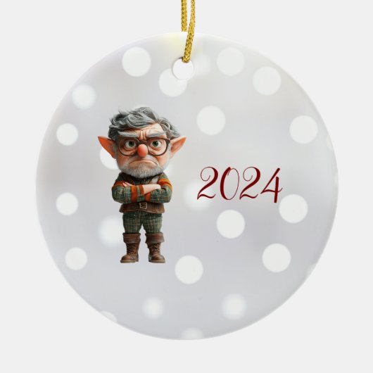 Boss Christmas Elf Keramik Ornament (Vorne)
