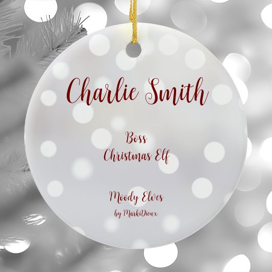 Boss Christmas Elf Keramik Ornament