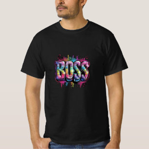 BOSS Colorful Graffiti Tropfen T - Shirt
