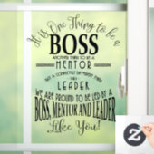 Boss DANK IHNEN BOSS "phantastischer Boss Plaque S Fensteraufkleber (Zuhause)