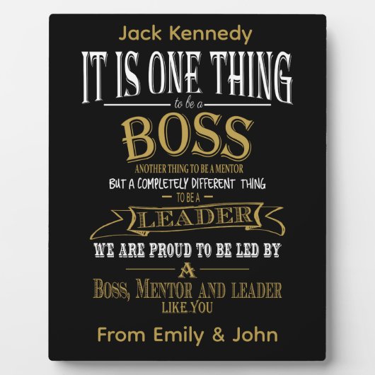 Boss DANK SIE BOSS "phantastischer Chef Fotoplatte (Vorderseite)