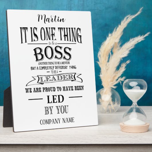 Boss DANK SIE BOSS "phantastischer Chef Fotoplatte (Seite)