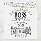 Boss Dankeschön Geschenkgutschein Weinetikett (Einzelnes Label)