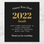 Boss Day danke Weinetikett (Einzelnes Label)