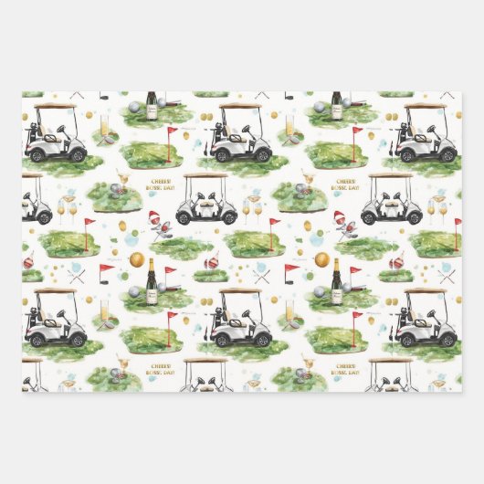 Boss Day für Golfer Geschenkpapier Set (Vorderseite 3)