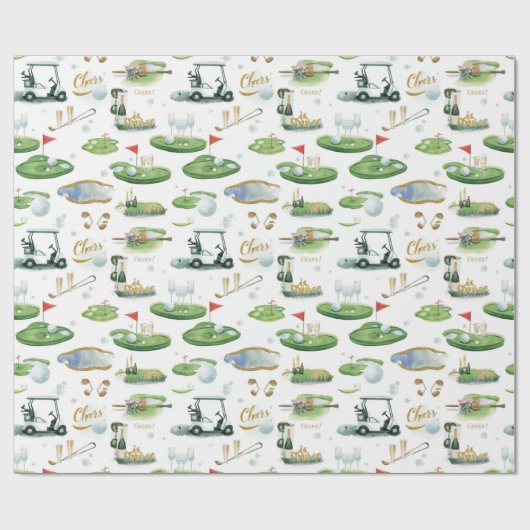 Boss Day für Golfer Wrapping Paper Geschenkpapier (Flach)
