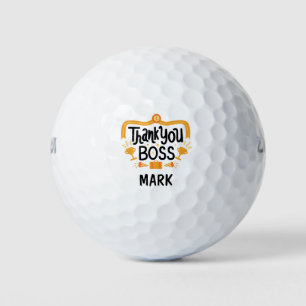 Boss Day mit Name danke Golfball
