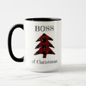 Boss der Karierten Weihnachtsbaum Funny Tasse (Links)