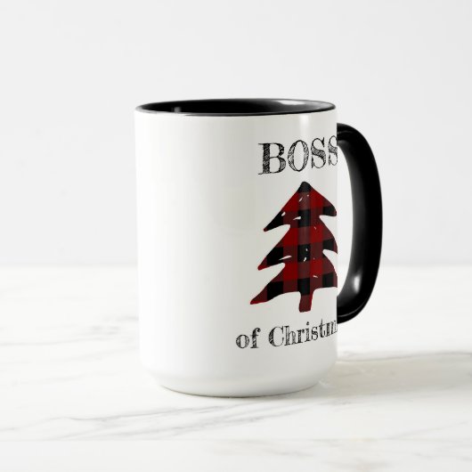 Boss der Karierten Weihnachtsbaum Funny Tasse (VorderseiteRechts)
