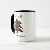 Boss der Karierten Weihnachtsbaum Funny Tasse (Vorderseite Links)