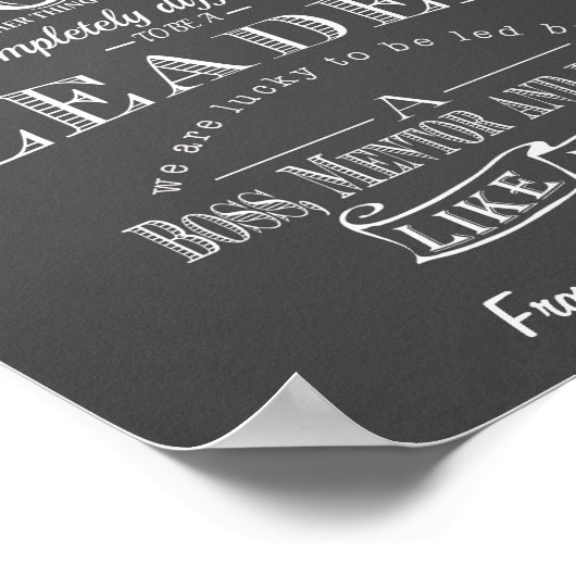 Boss Einschätzung Grau Hintergrund Poster (Ecke)