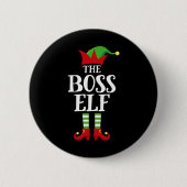 Boss Elf Familie Matching Weihnachtsgruppe Elf Paj Button (Vorderseite)