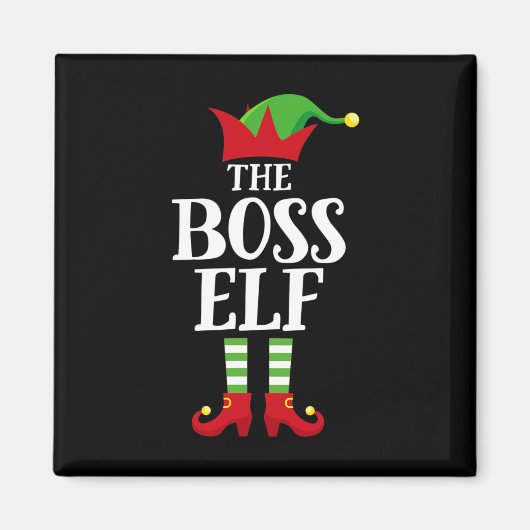 Boss Elf Familie Matching Weihnachtsgruppe Elf Paj Magnet (Vorne)