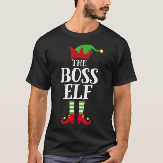 Boss Elf Familie Matching Weihnachtsgruppe Elf Paj T-Shirt (Vorderseite)