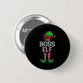 Boss Elf Matching Family Group Christmas Party Paj Button (Vorne & Hinten)