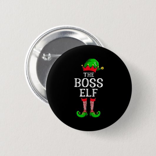 Boss Elf Matching Family Group Christmas Party Paj Button (Vorne & Hinten)