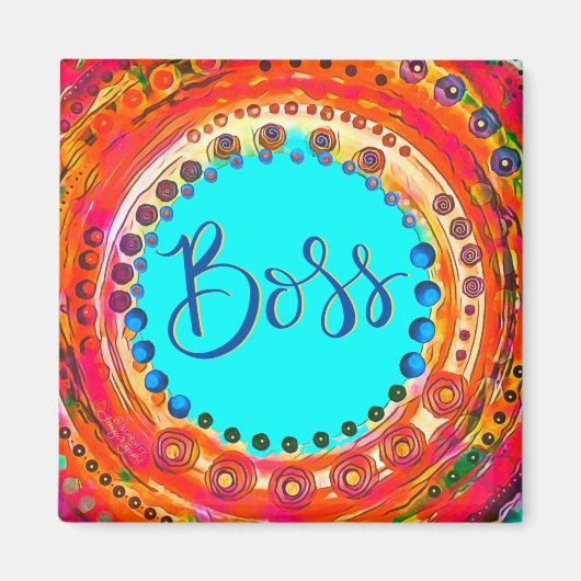 Boss Fun Abstrakt Modern Inspirivity Magnet (Vorne)