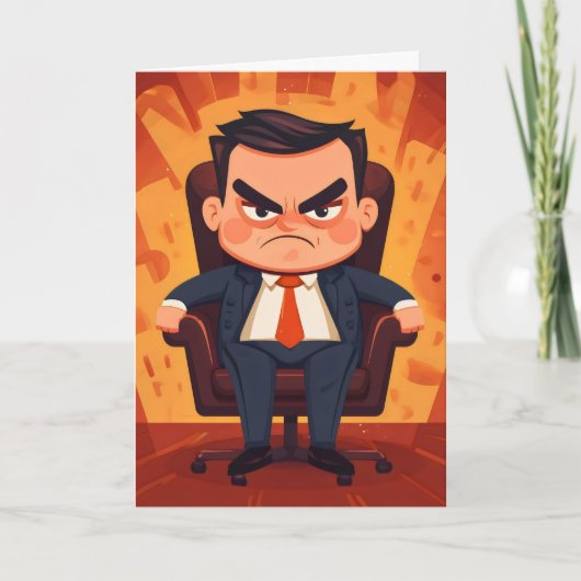 Boss Funny Cartoon Feiertagskarte (Vorderseite)