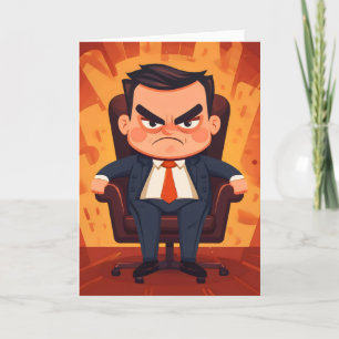 Boss Funny Cartoon Feiertagskarte