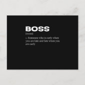 Boss Funny Definition Happy Boss's Day Ankündigungspostkarte (Vorderseite)